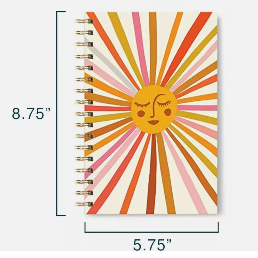 Studio Oh Medium Hardcover Spiral Notebook -Retro Sunshine